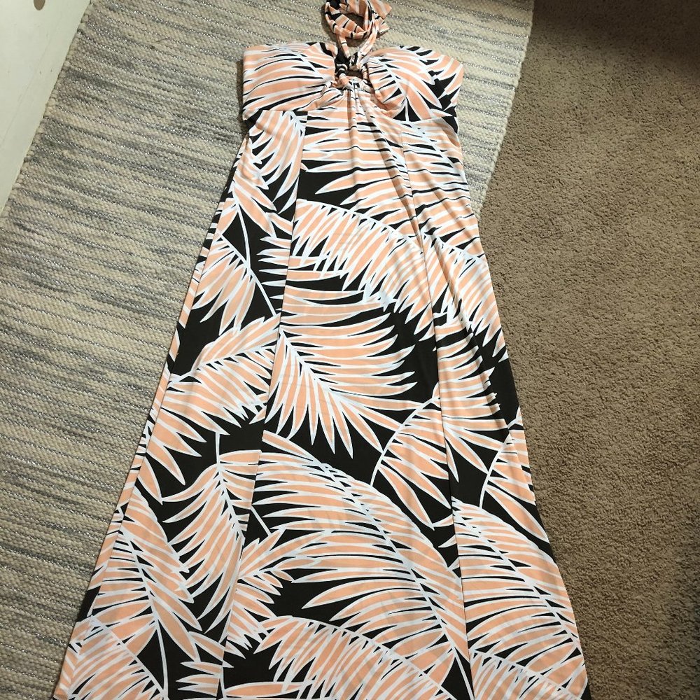 Tommy Bahama Black and Peach Maxi Dress
